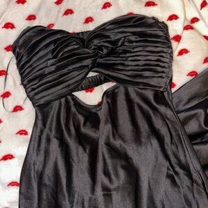 Hello Molly Black Satin Dress